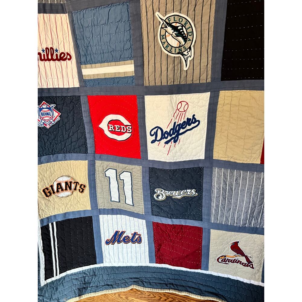Pottery Barn PB Teen MLB Baseball Quilt Twin Reversible Bedspread Comforter - Picture 9 of 16